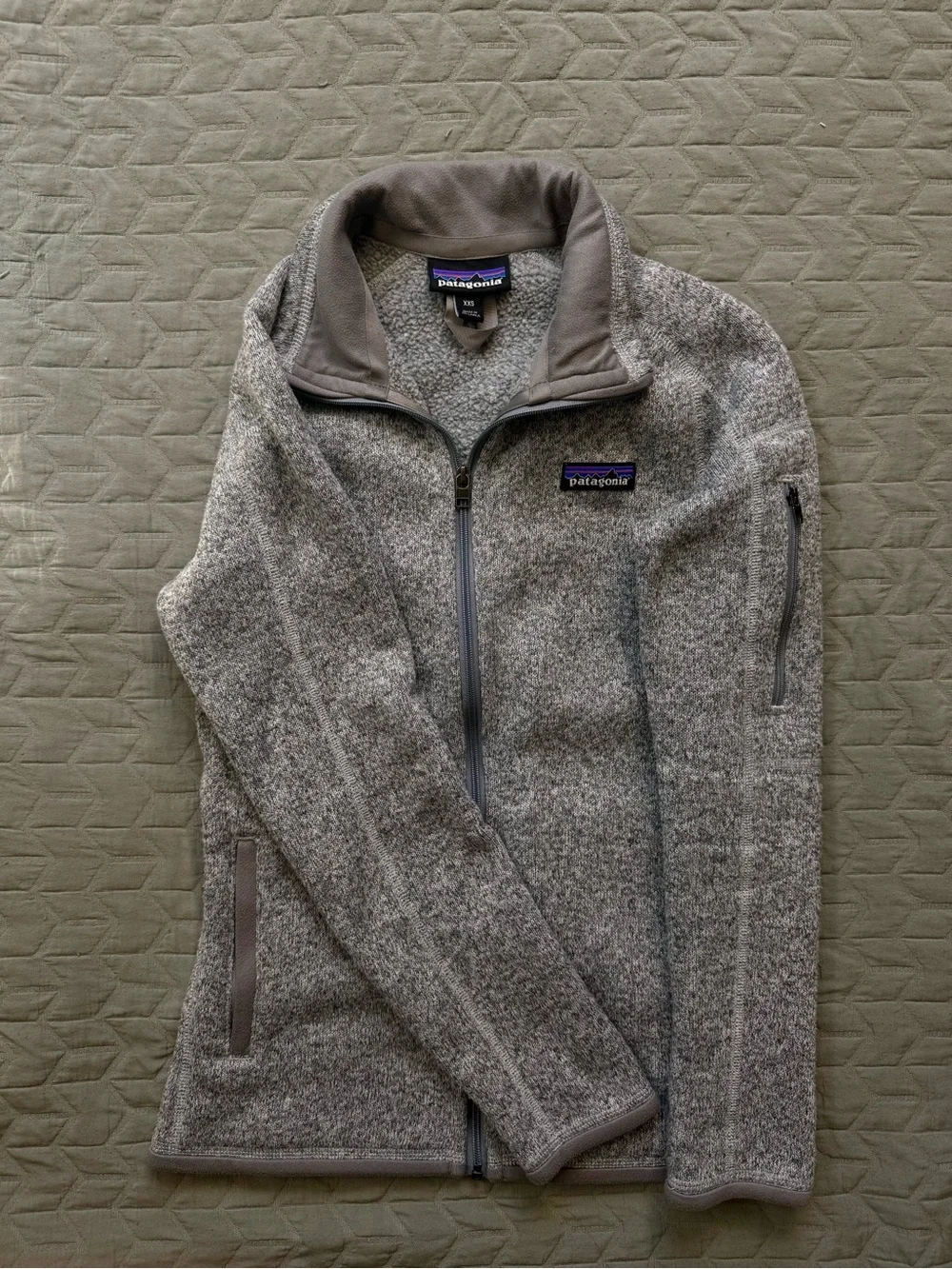 Patagonia Heather Gray Full-Zip Fleece Jacket